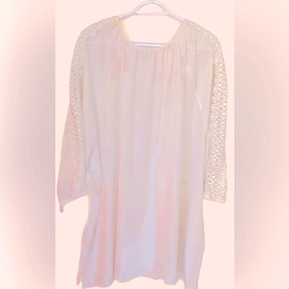 Avenue Top, Lace Detail, Sz 4X, 30/32W, Soft girl, Coquette, Neutral​, NWOT - Picture 9 of 12